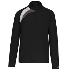 PROACT 1/4 cipzáras unisex tréning felső PA328, Black/White/Storm Grey-S