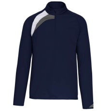 PROACT 1/4 cipzáras unisex tréning felső PA328, Sporty Navy/White/Storm Grey-4XL