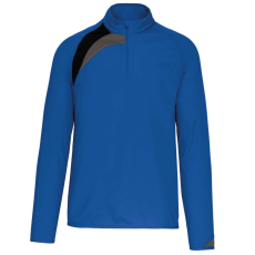 PROACT 1/4 cipzáras unisex tréning felső PA328, Sporty Royal Blue/Black/Storm Grey-4XL