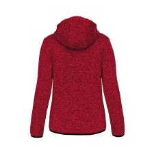 PROACT cipzáras kapucnis vastag Női pulóver bolyhos belsővel PA366, Red Melange-L női pulóver, kardigán