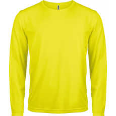 PROACT Férfi póló Proact PA443 Men'S Long-Sleeved Sports T-Shirt -S, Fluorescent Yellow