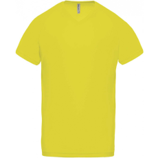 PROACT Férfi póló Proact PA476 Men’S v-neck Short Sleeve Sports T-Shirt -XL, Fluorescent Yellow