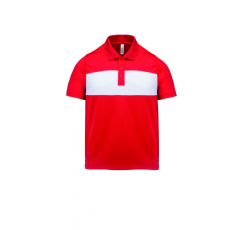 PROACT Gyerek póló Proact PA494 Kids' Short Sleeve polo Shirt -10/12, Sporty Red/White