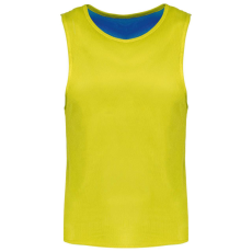 PROACT két rétgű, eltérő színű gyerek ujjatlan kifordítható sportpóló PA048, Fluorescent Yellow/Sporty Royal Blue-10/14