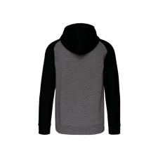 PROACT kétszínű cipzáras kapucnis kapucnis pulóver PA380, Grey Heather/Black-XS férfi pulóver, kardigán