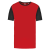 PROACT kétszínű rövid ujjú környakas unisex sportpóló PA4023, Sporty Red/Black-M