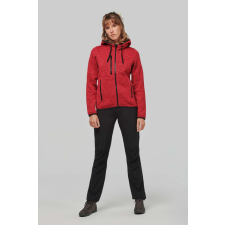 PROACT Női kabát Proact PA366 Ladies’ Heather Hooded Jacket -L, Red Melange női dzseki, kabát