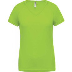 PROACT Női póló Proact PA477 Ladies’ v-neck Short Sleeve Sports T-Shirt -L, Lime