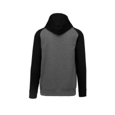 PROACT PA370 gyerek kapucnis pulóver, kétszínű raglán ujjú Proact, Grey Heather/Black-8/10