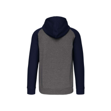 PROACT PA380 kétszínű cipzáras kapucnis kapucnis pulóver Proact, Grey Heather/Sporty Navy-L