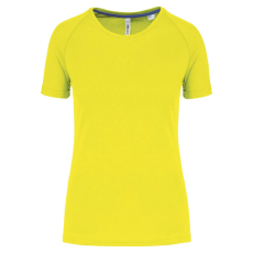 PROACT PA4013 rövid ujjú környakas Női sportpóló Proact, Fluorescent Yellow-S
