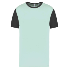 PROACT PA4023 kétszínű rövid ujjú környakas unisex sportpóló Proact, Ice Mint/Dark Grey-S