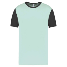 PROACT PA4023 kétszínű rövid ujjú környakas unisex sportpóló Proact, Ice Mint/Dark Grey-XL férfi póló