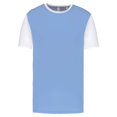 PROACT PA4023 kétszínű rövid ujjú környakas unisex sportpóló Proact, Sky Blue/White-2XL