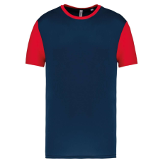 PROACT PA4023 kétszínű rövid ujjú környakas unisex sportpóló Proact, Sporty Navy/Sporty Red-XS