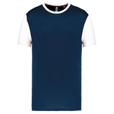 PROACT PA4023 kétszínű rövid ujjú környakas unisex sportpóló Proact, Sporty Navy/White-XS