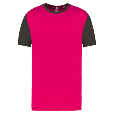 PROACT PA4023 kétszínű rövid ujjú környakas unisex sportpóló Proact, Sporty Pink/Dark Grey-3XL férfi póló