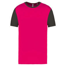 PROACT PA4023 kétszínű rövid ujjú környakas unisex sportpóló Proact, Sporty Pink/Dark Grey-M