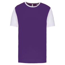 PROACT PA4023 kétszínű rövid ujjú környakas unisex sportpóló Proact, Sporty Purple/White-2XL