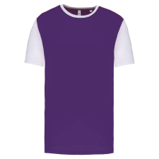 PROACT PA4023 kétszínű rövid ujjú környakas unisex sportpóló Proact, Sporty Purple/White-XL férfi póló