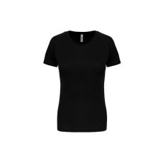 PROACT PA439 Női környakas raglános rövid ujjú sportpóló Proact, Black-XS