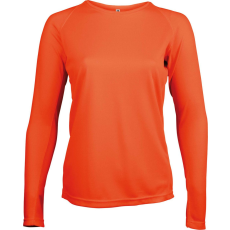 PROACT PA444 Női hosszú ujjú kereknyakú sportpóló Proact, Fluorescent Orange-XL