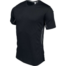 PROACT PA465 férfi rövid ujjú sportpóló fényvisszaverő csíkokkal Proact, Black/Silver-M