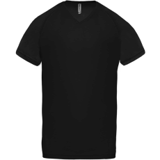 PROACT PA476 V-nyakú férfi rövid ujjú sportpóló Proact, Black-M