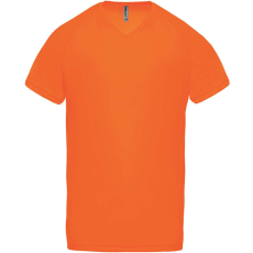 PROACT PA476 V-nyakú férfi rövid ujjú sportpóló Proact, Fluorescent Orange-3XL