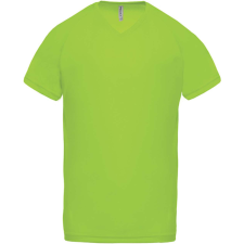 PROACT PA476 V-nyakú férfi rövid ujjú sportpóló Proact, Lime-3XL férfi póló