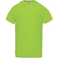 PROACT PA476 V-nyakú férfi rövid ujjú sportpóló Proact, Lime-XS