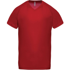 PROACT PA476 V-nyakú férfi rövid ujjú sportpóló Proact, Red-2XL