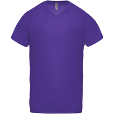 PROACT PA476 V-nyakú férfi rövid ujjú sportpóló Proact, Violet-L férfi póló