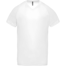 PROACT PA476 V-nyakú férfi rövid ujjú sportpóló Proact, White-XL férfi póló