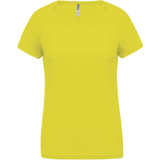 PROACT PA477 Női rövid ujjú V-nyakú sportpóló Proact, Fluorescent Yellow-XL