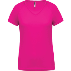 PROACT PA477 Női rövid ujjú V-nyakú sportpóló Proact, Fuchsia-2XL
