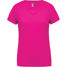 PROACT PA477 Női rövid ujjú V-nyakú sportpóló Proact, Fuchsia-S női póló