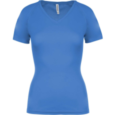 PROACT PA477 Női rövid ujjú V-nyakú sportpóló Proact, Sporty Royal Blue-XS