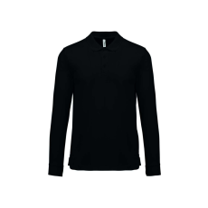 PROACT PA495 unisex hosszú ujjú galléros sprtpóló Proact, Black-S