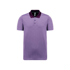 PROACT PA496 unisex rövid ujjú marl galléros sprtpóló Proact, Burgundy Heather-S
