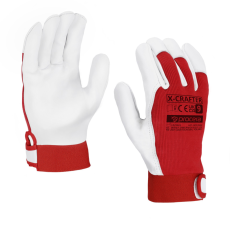Procera Kecskebőr, erősített védőkesztyű x-crafter piros-fehér 10