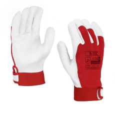 Procera Kecskebőr, erősített védőkesztyű x-tec piros-fehér 10