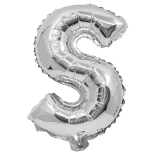 Procos Betű formájú fólia lufi ezüst színben – S betű 32cm party kellék