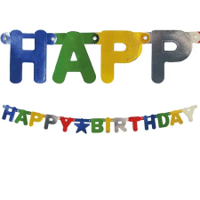 Procos Happy Birthday fűzér – metál színekben party kellék