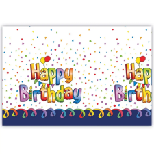 Procos Happy Birthday műanyag asztalterítő – 120x180 cm lakástextília