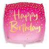 Procos Négyzet alakú Boldog Szülinapot lufi 46 cm - pink