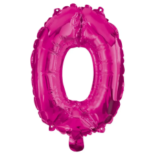 Procos Számos fólia lufi pink színben – 0-ás szám 96cm party kellék