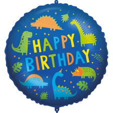 Procos Szülinapi fólia lufi – „Happy Birthday” felirattal, dinoszauruszos mintával 46cm party kellék
