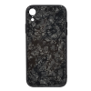 PRODA BAYNO telefonvédő szilikon keret (BUMPER, edzett üveg hátlap, márvány minta) FEKETE Apple iPhone XR 6.1