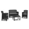 PRODA Gorin Kerti bútorszett, 4 személyes, antracit